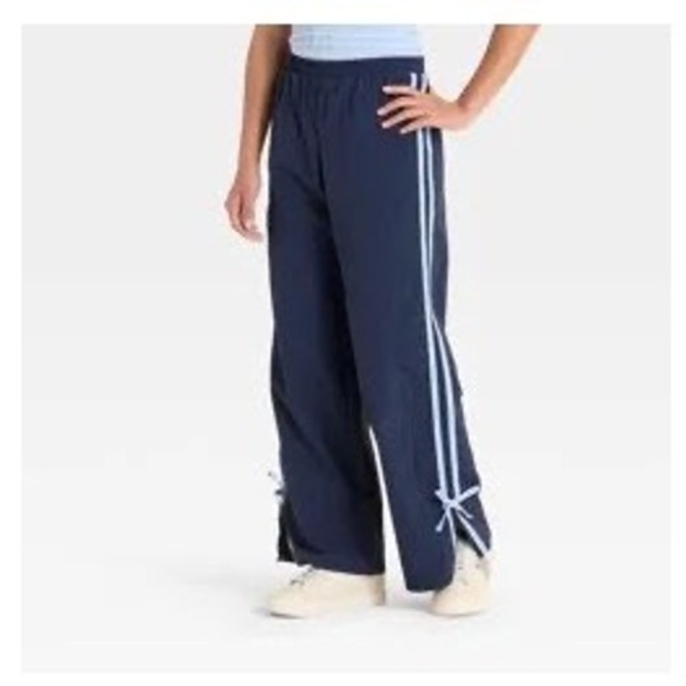 Art Class Kids Navy Blue Side Stripe Wide Leg Track Pants XXL 16/18 NWT
